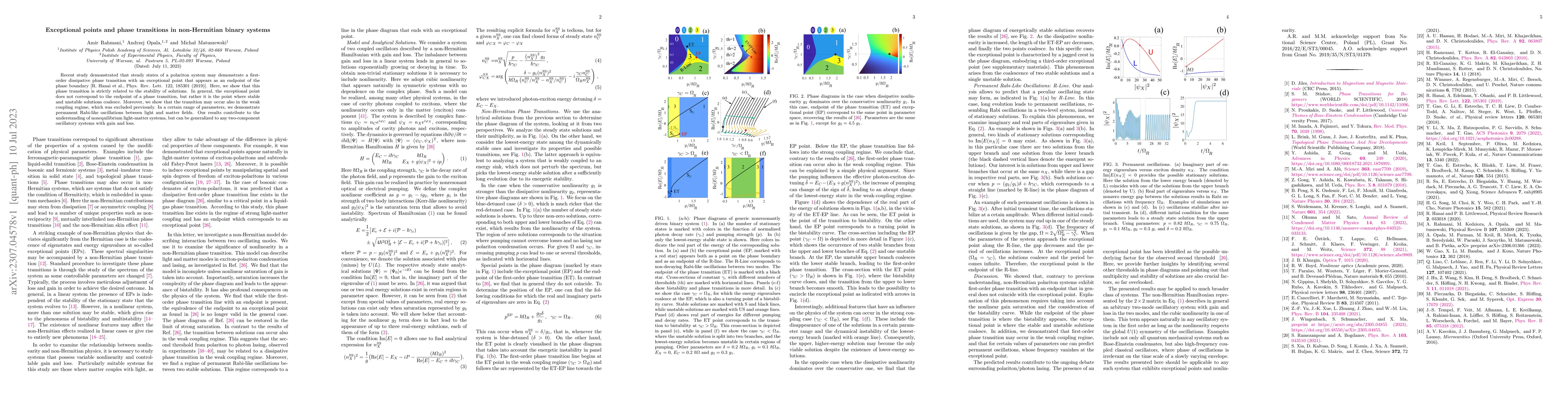 Thumbnail for Exceptional points and phase transitions in non-Hermitian binary systems
