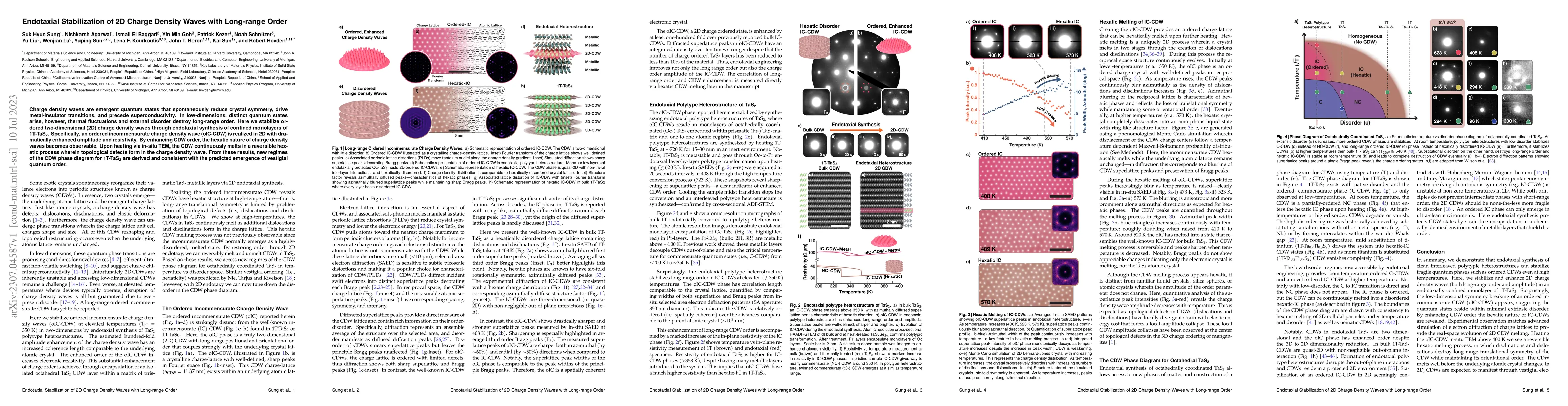 Thumbnail for Endotaxial Stabilization of 2D Charge Density Waves with Long-range
  Order
