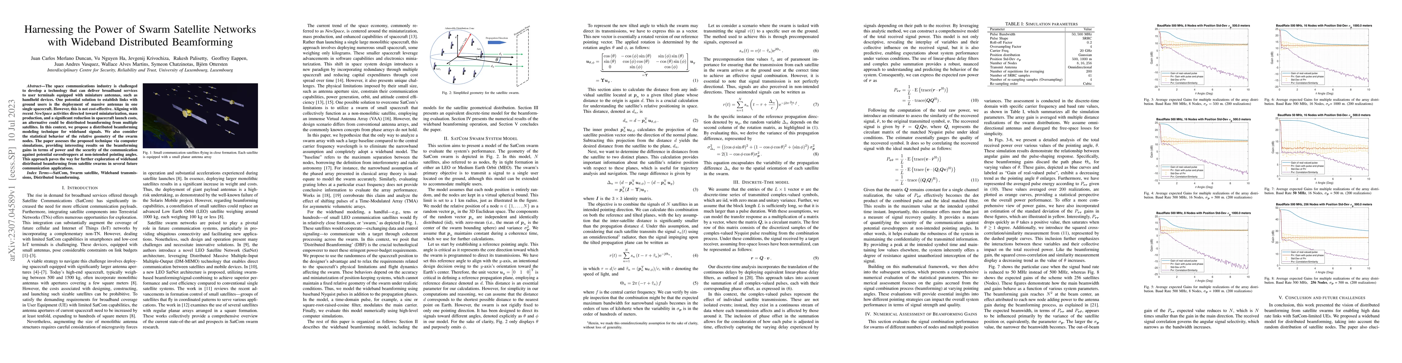 Thumbnail for Harnessing the Power of Swarm Satellite Networks with Wideband
  Distributed Beamforming