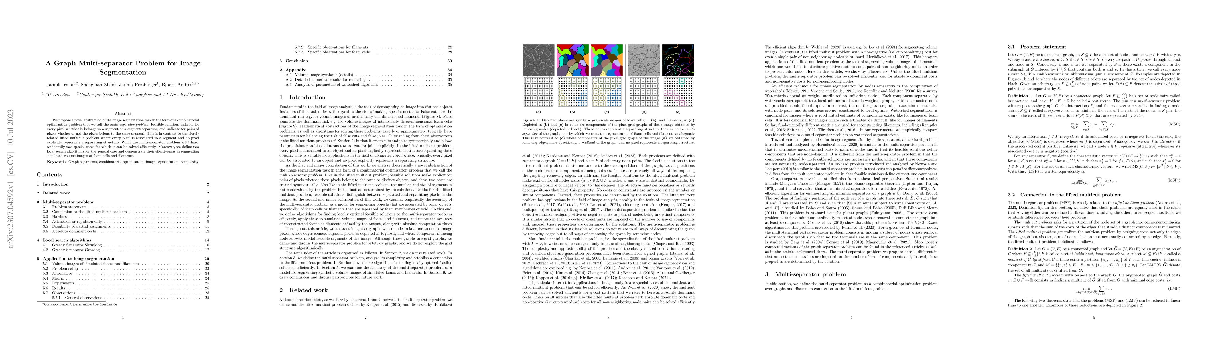 Thumbnail for A Graph Multi-separator Problem for Image Segmentation