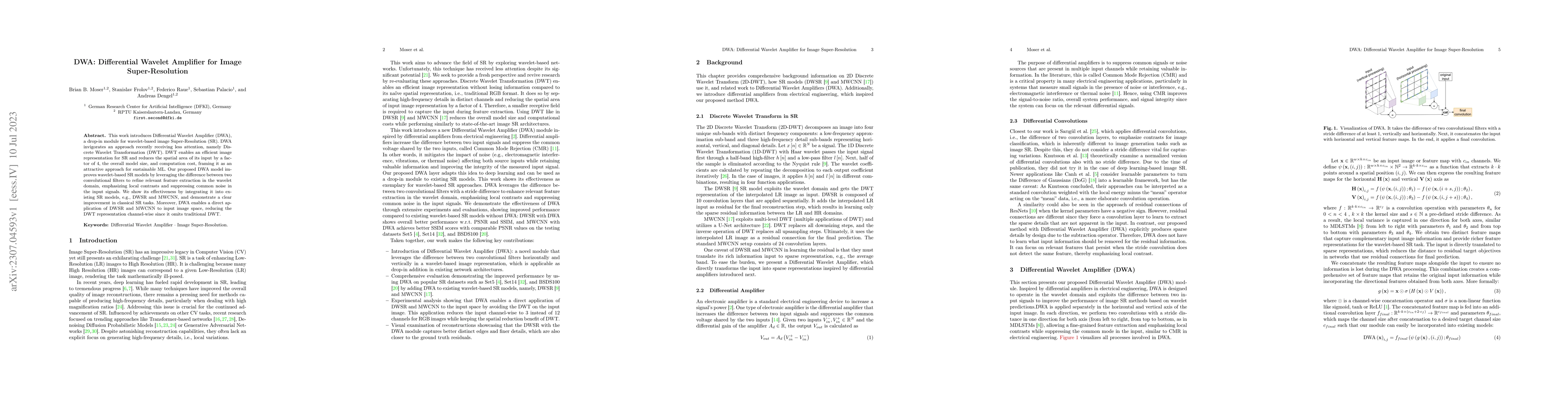 Thumbnail for DWA: Differential Wavelet Amplifier for Image Super-Resolution