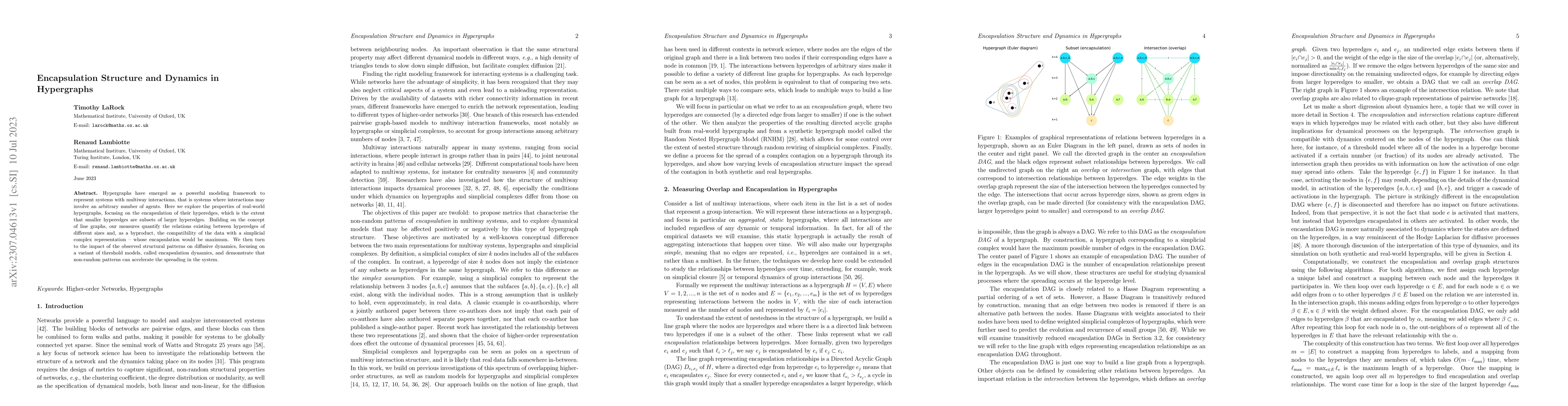 Thumbnail for Encapsulation Structure and Dynamics in Hypergraphs