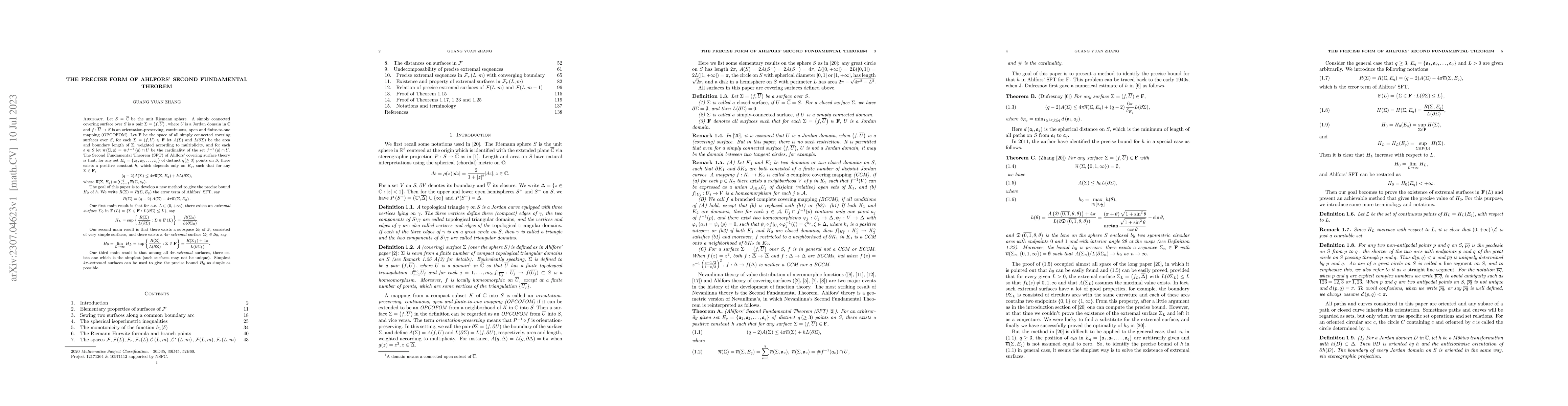 Thumbnail for The precise form of Ahlfors' second fundamental theorem