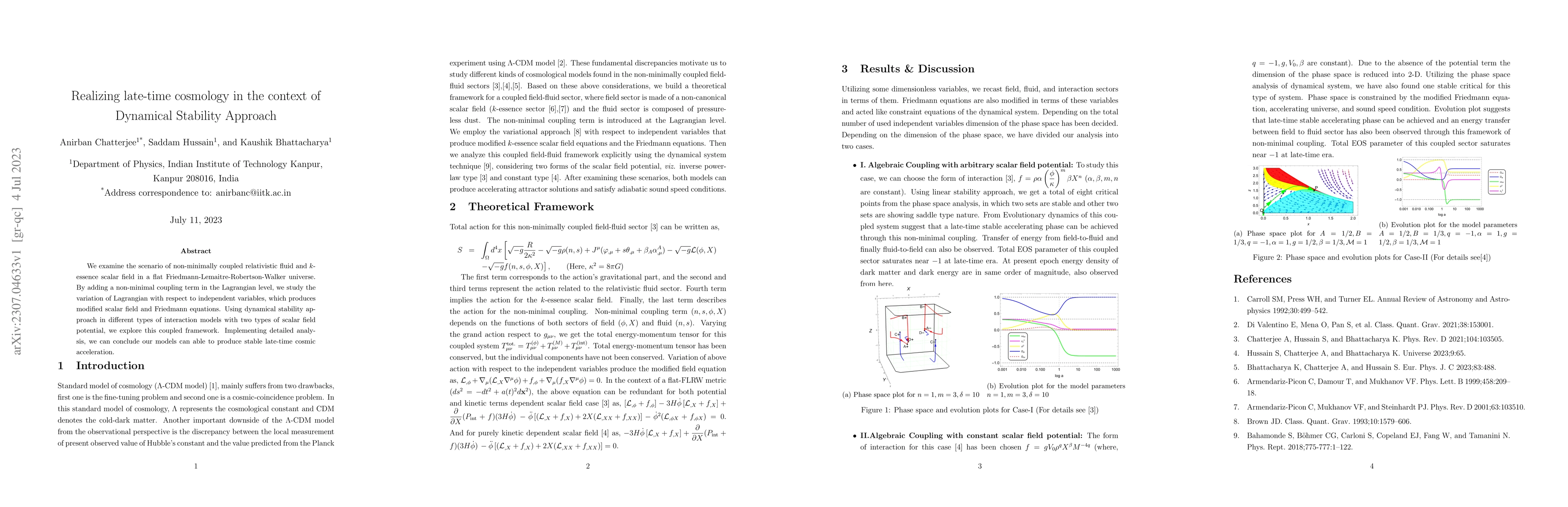 Thumbnail for Realizing late-time cosmology in the context of Dynamical Stability
  Approach