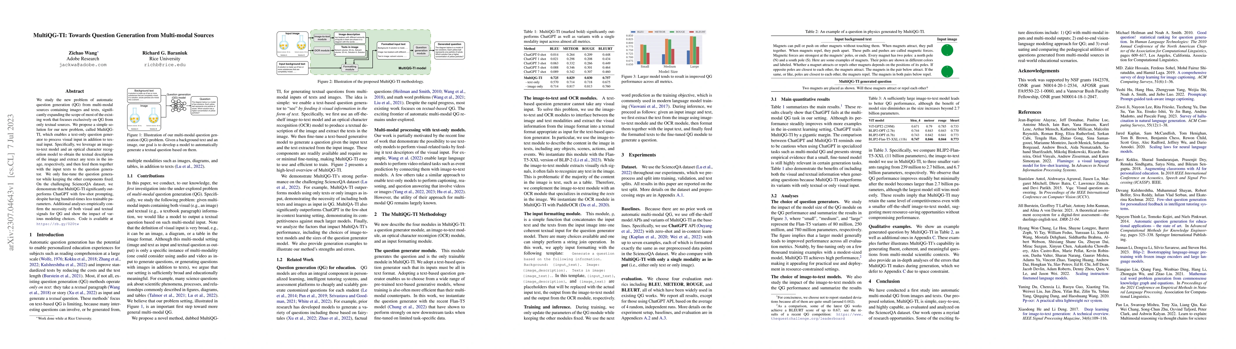 Thumbnail for MultiQG-TI: Towards Question Generation from Multi-modal Sources