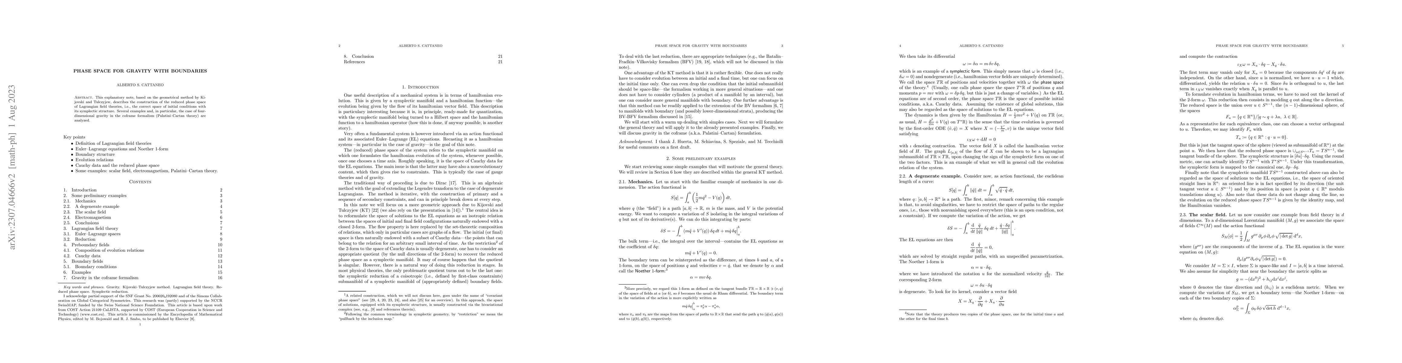 Thumbnail for Phase space for gravity with boundaries