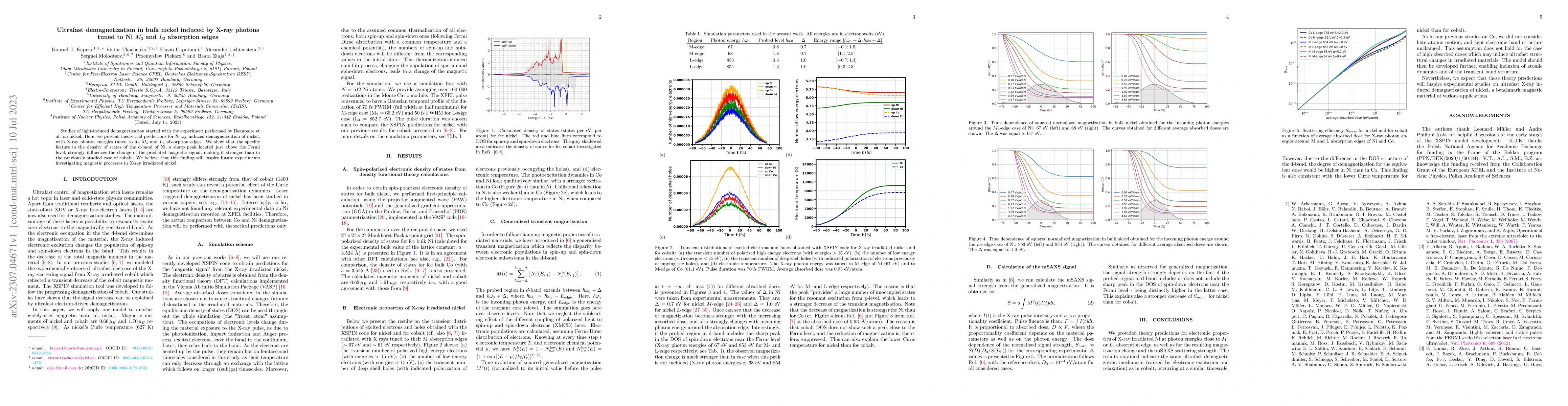 Thumbnail for Ultrafast demagnetization in bulk nickel induced by X-ray photons tuned
  to Ni $M_{3}$ and $L_3$ absorption edges
