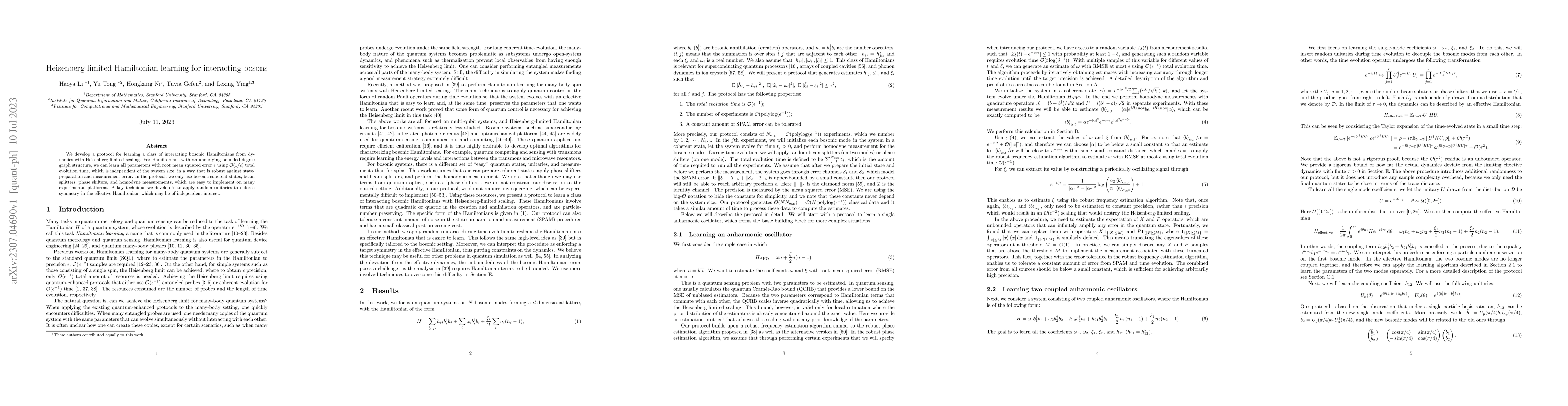 Thumbnail for Heisenberg-limited Hamiltonian learning for interacting bosons