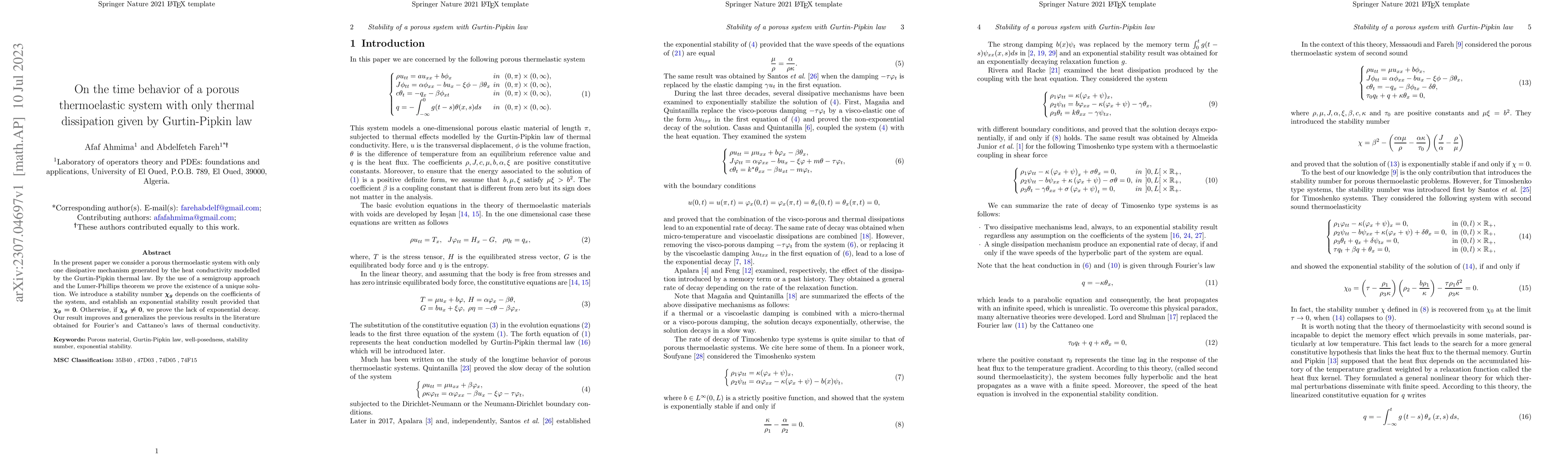 Thumbnail for On the time behavior of a porous thermoelastic system with only thermal
  dissipation given by Gurtin-Pipkin law