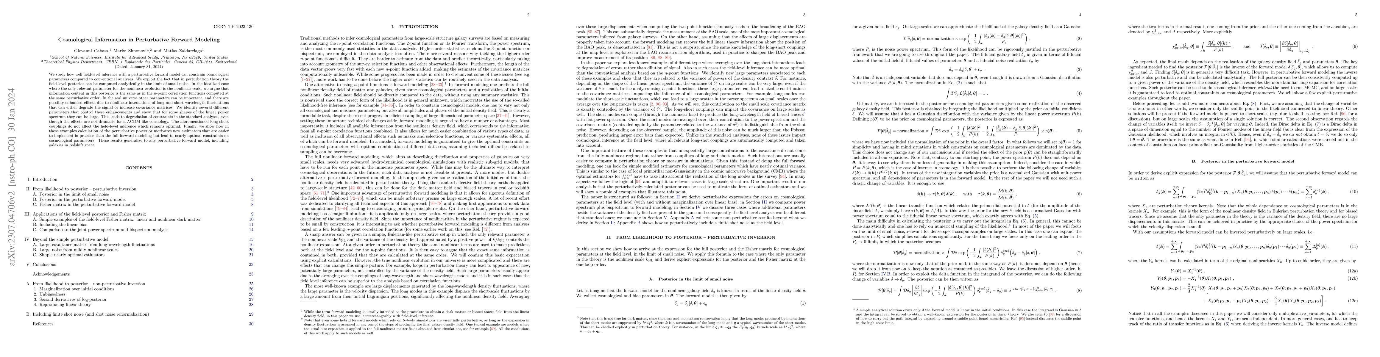 Thumbnail for Cosmological Information in Perturbative Forward Modeling