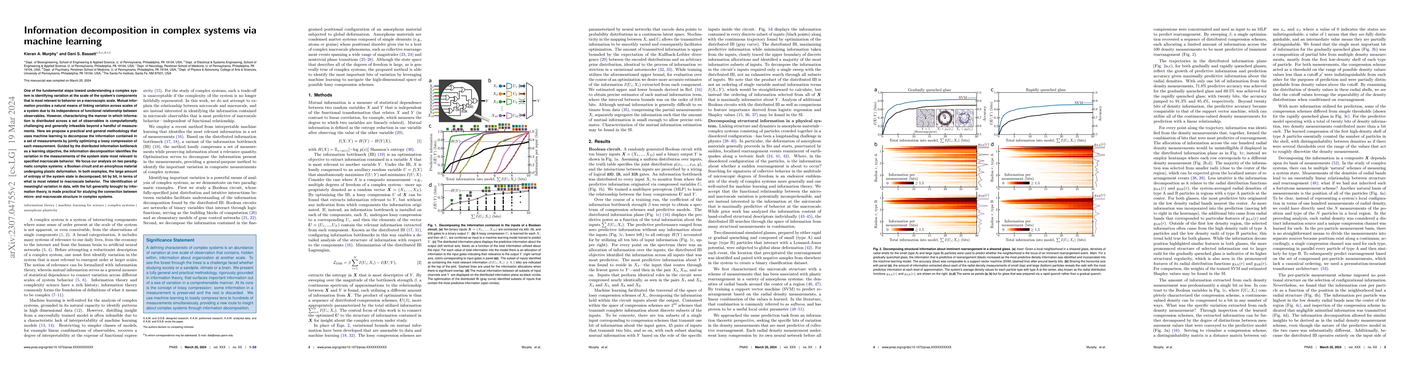 Thumbnail for Information decomposition in complex systems via machine learning