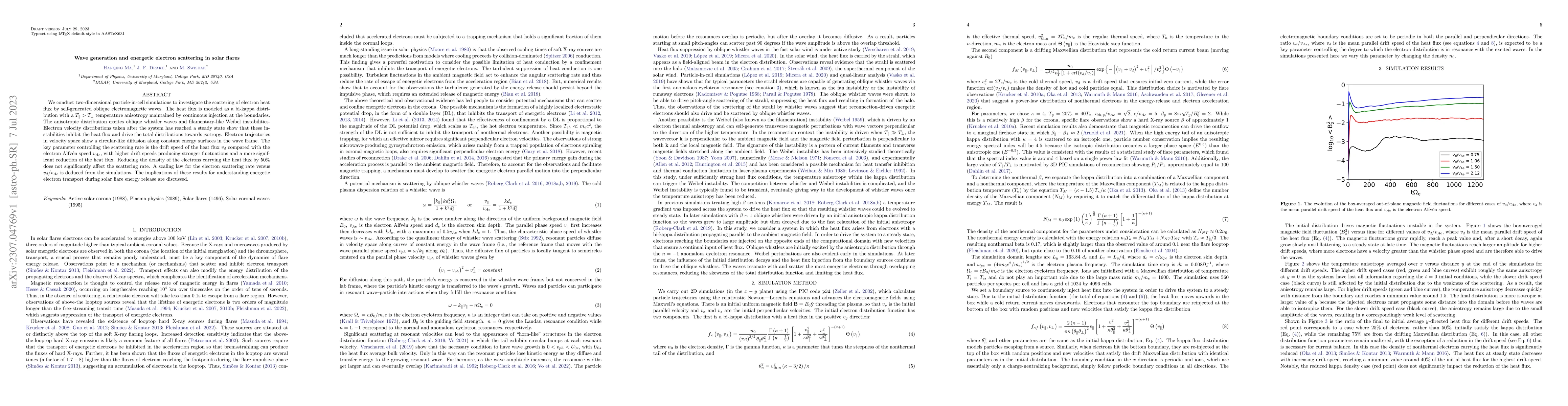 Thumbnail for Wave generation and energetic electron scattering in solar flares