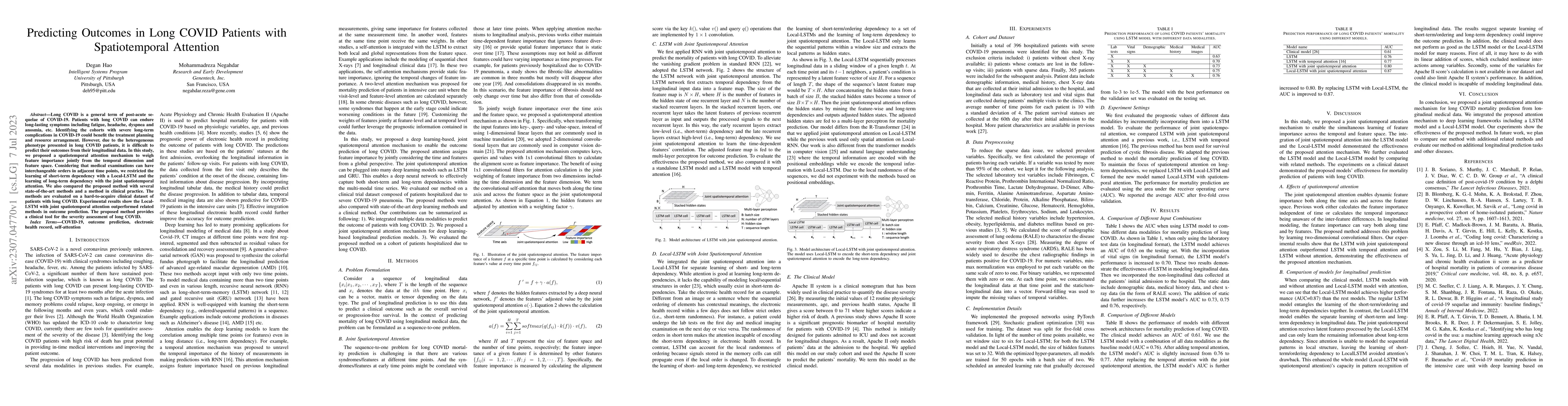 Thumbnail for Predicting Outcomes in Long COVID Patients with Spatiotemporal Attention