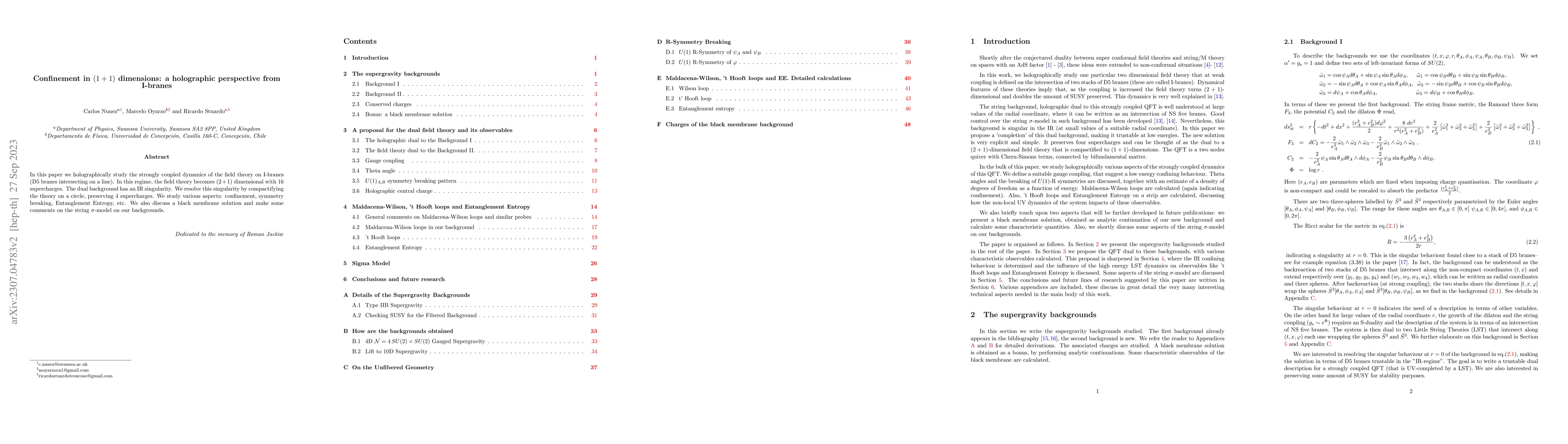 Thumbnail for Confinement in $(1+1)$ dimensions: a holographic perspective from
  I-branes