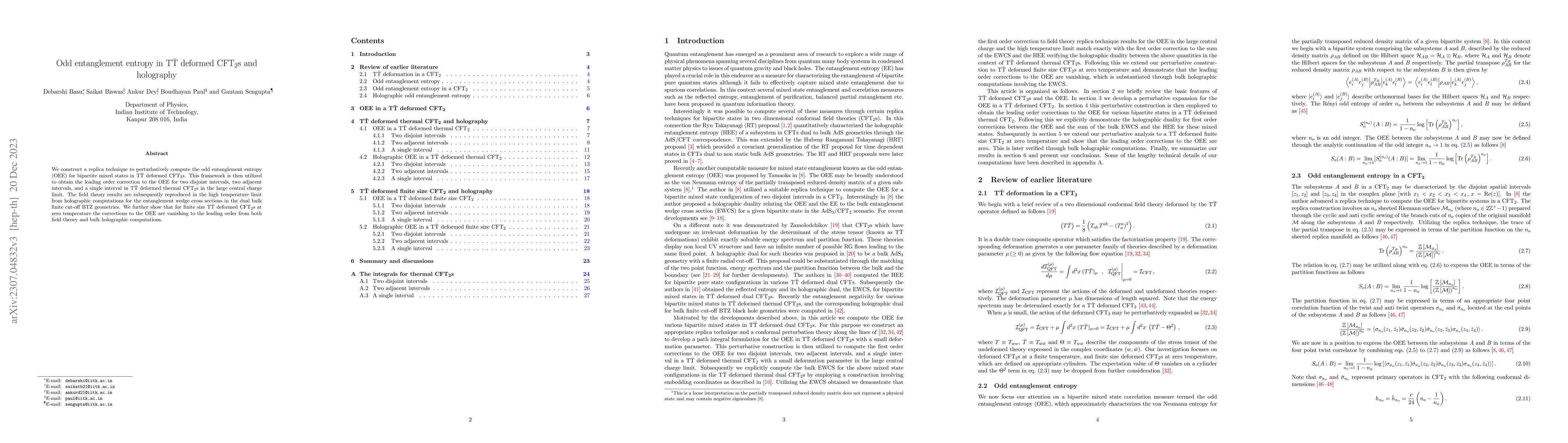 Thumbnail for Odd entanglement entropy in $\text{T}\bar{\text{T}}$ deformed CFT$_2$s
  and holography