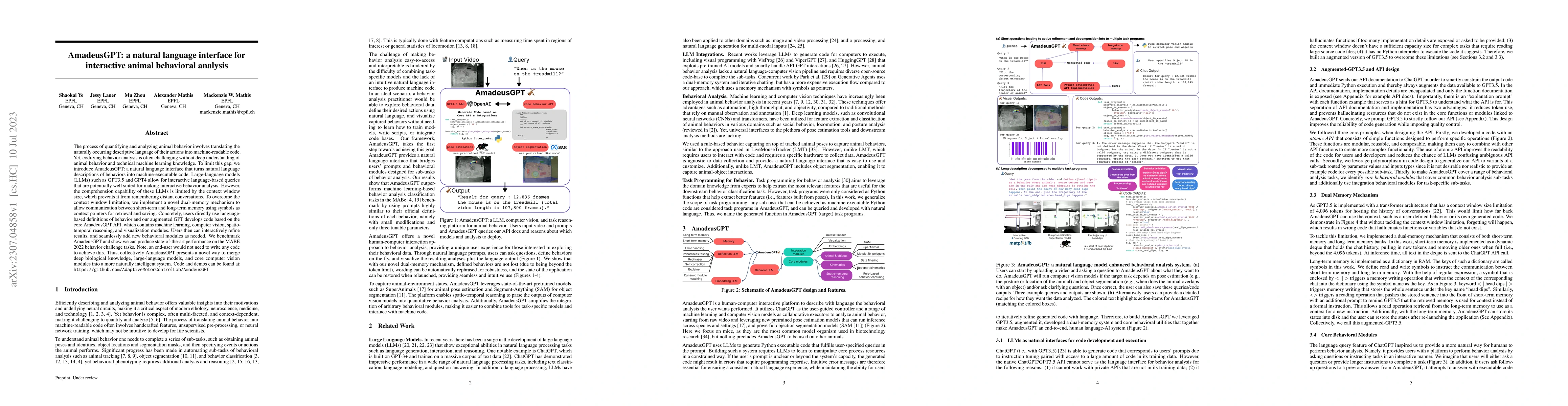 Thumbnail for AmadeusGPT: a natural language interface for interactive animal
  behavioral analysis
