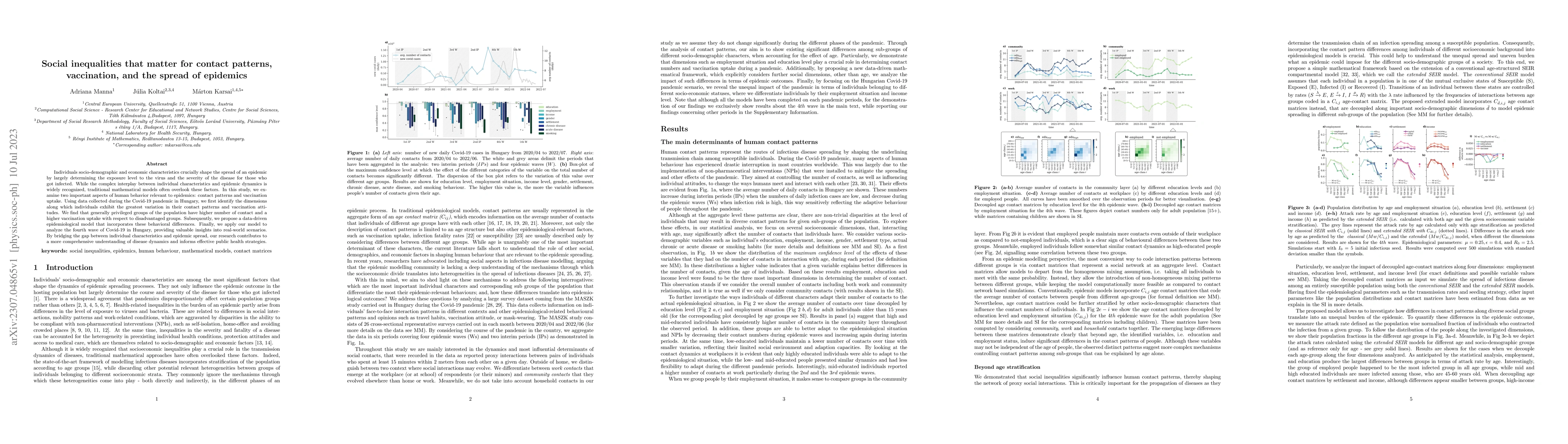 Thumbnail for Social inequalities that matter for contact patterns, vaccination, and
  the spread of epidemics