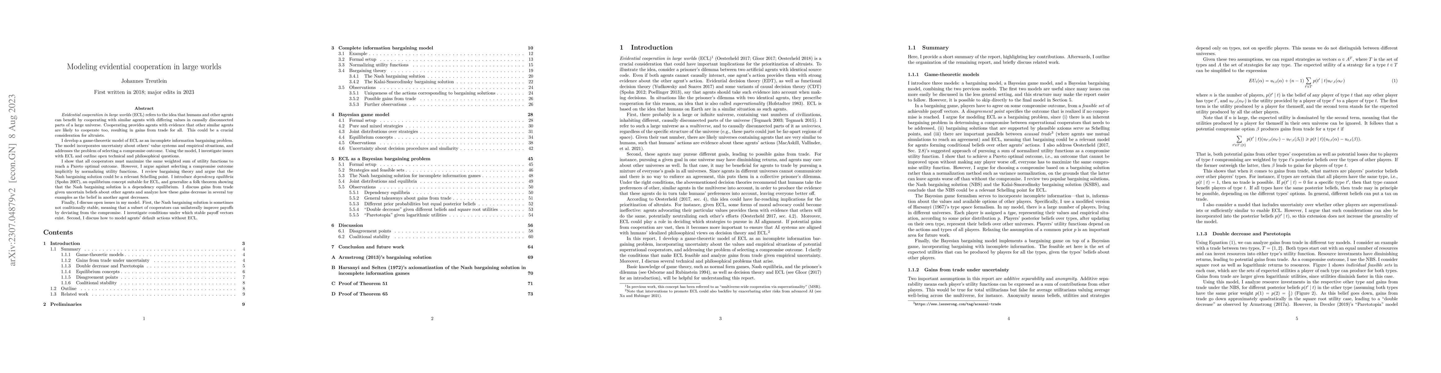 Thumbnail for Modeling evidential cooperation in large worlds