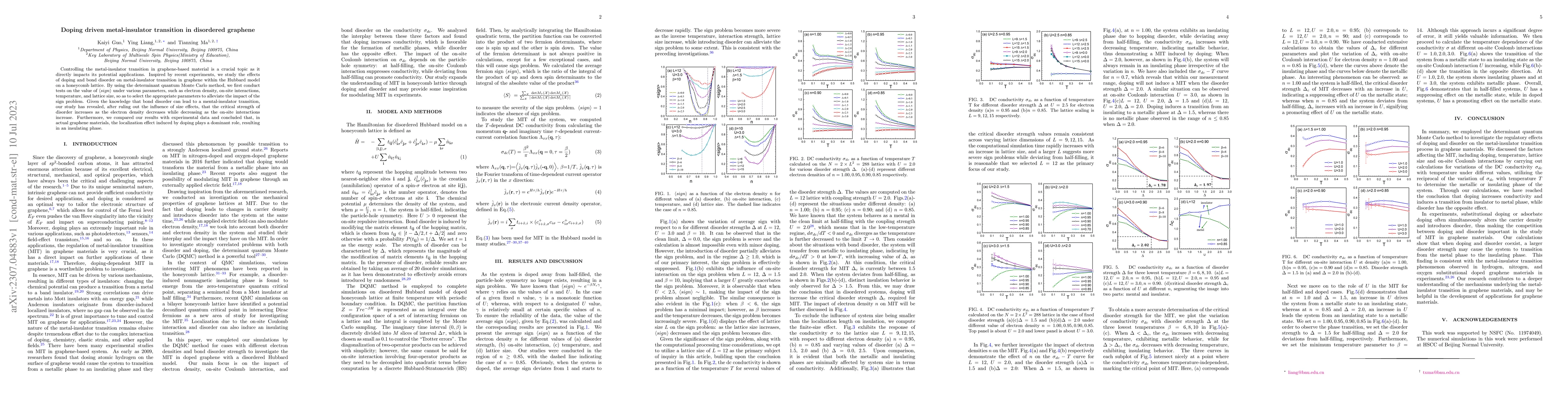 Thumbnail for Doping driven metal-insulator transition in disordered graphene