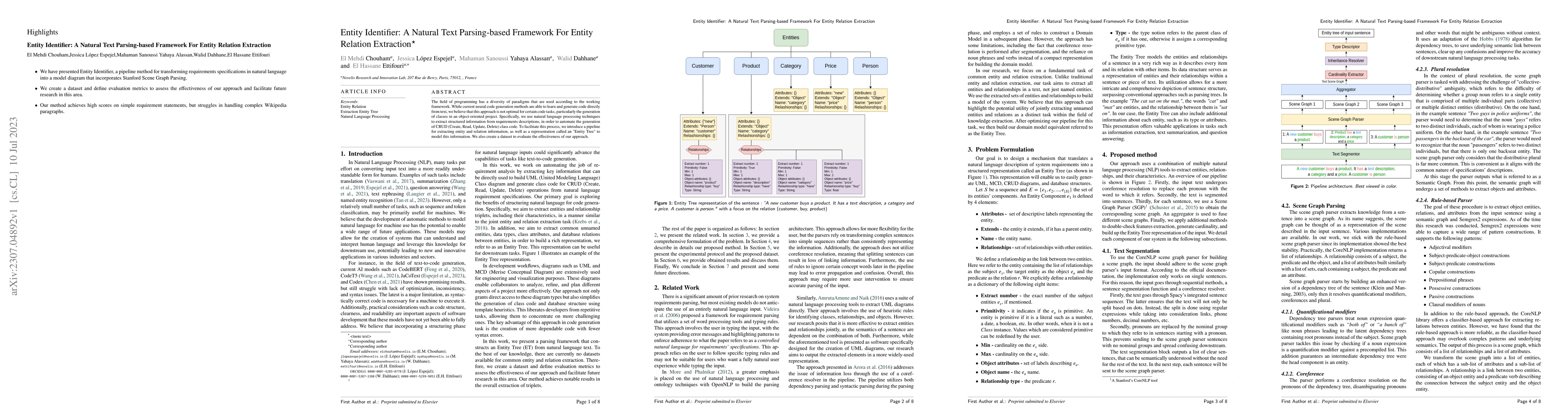 Thumbnail for Entity Identifier: A Natural Text Parsing-based Framework For Entity
  Relation Extraction