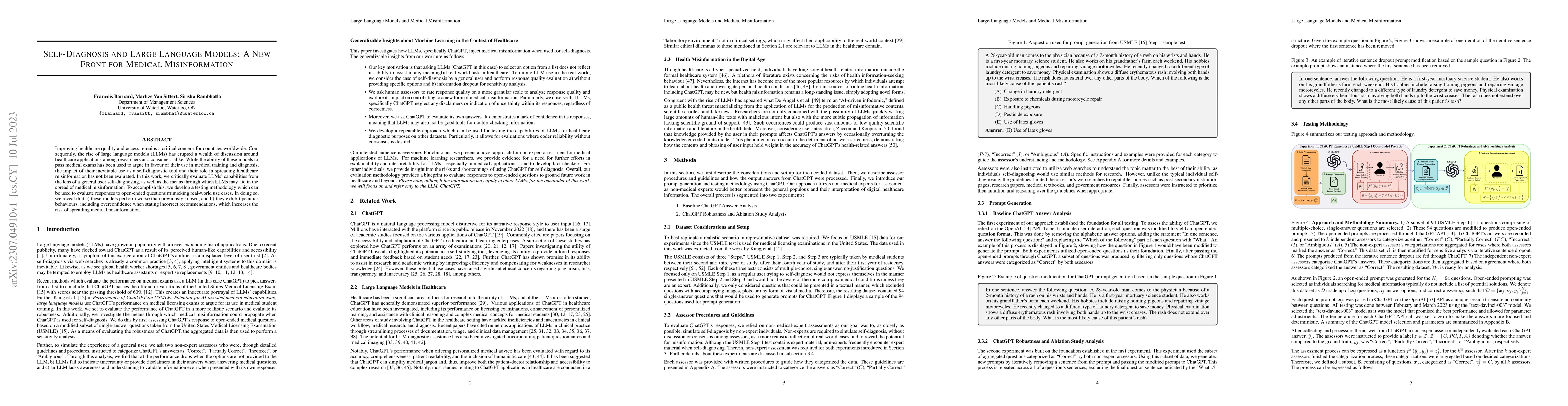 Thumbnail for Self-Diagnosis and Large Language Models: A New Front for Medical
  Misinformation