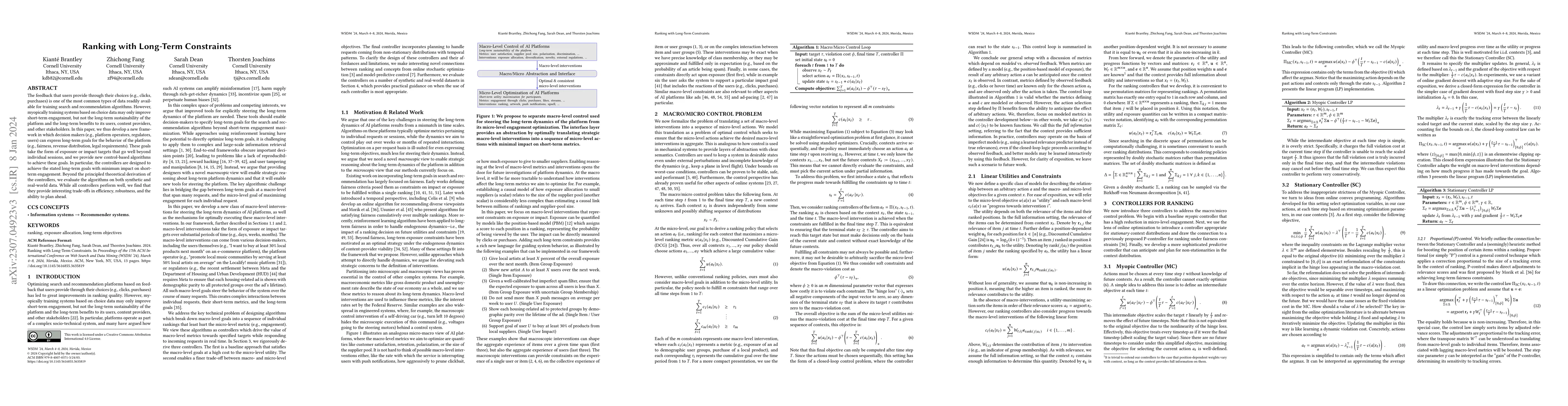 Thumbnail for Ranking with Long-Term Constraints