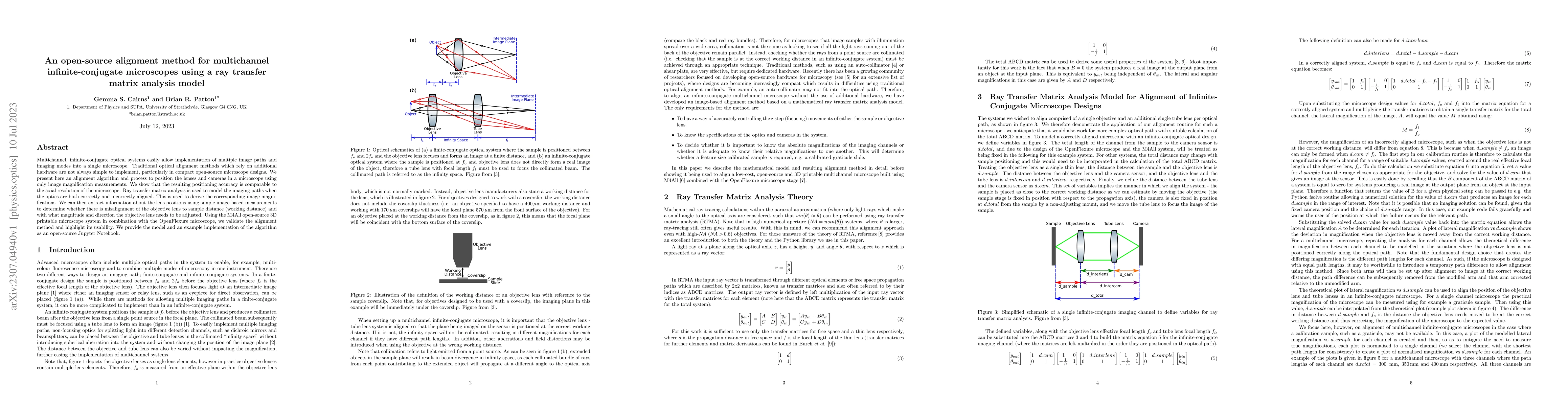 Thumbnail for An open-source alignment method for multichannel infinite-conjugate
  microscopes using a ray transfer matrix analysis model