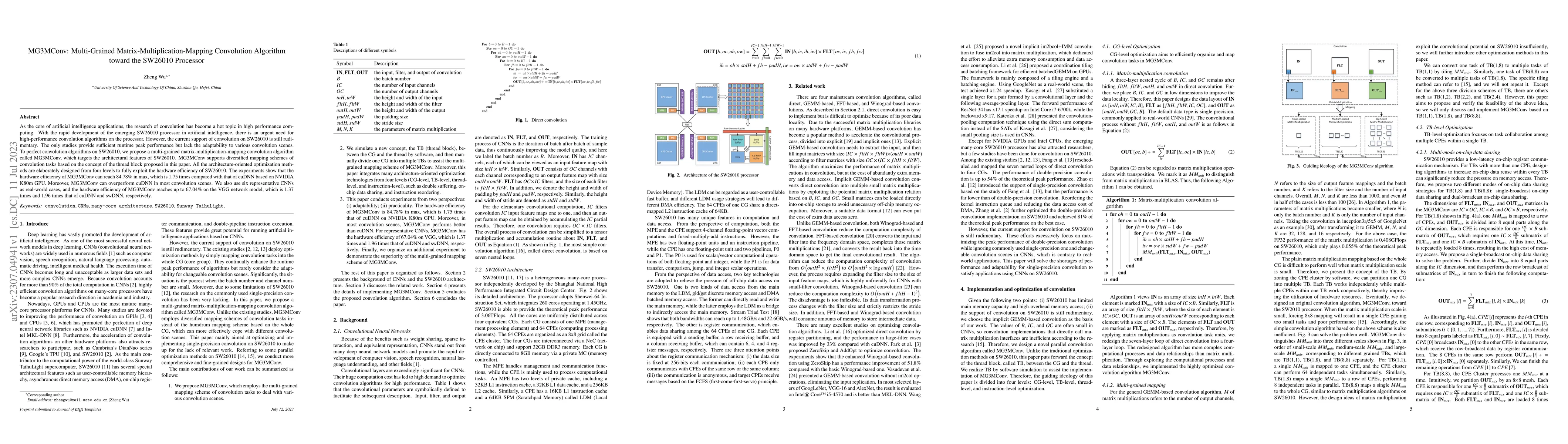 Thumbnail for MG3MConv: Multi-Grained Matrix-Multiplication-Mapping Convolution
  Algorithm toward the SW26010 Processor