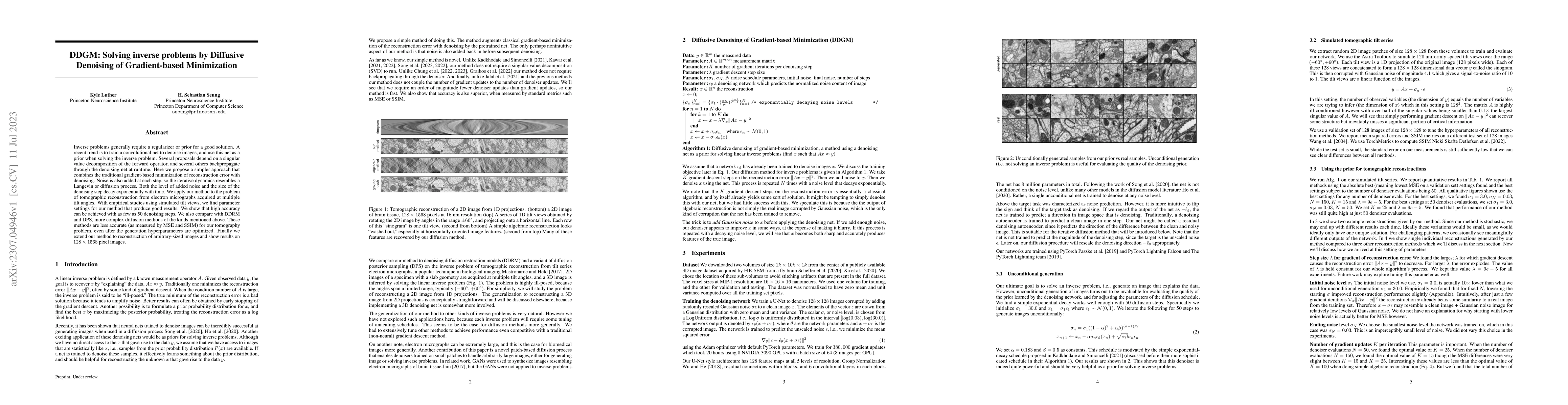 Thumbnail for DDGM: Solving inverse problems by Diffusive Denoising of Gradient-based
  Minimization