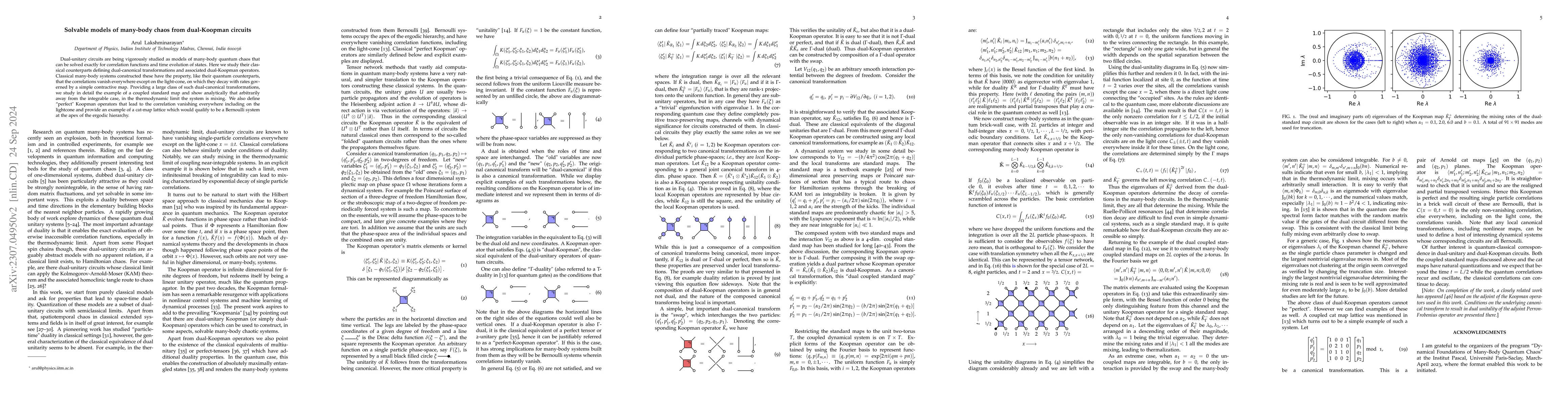Thumbnail for Solvable models of many-body chaos from dual-Koopman circuits