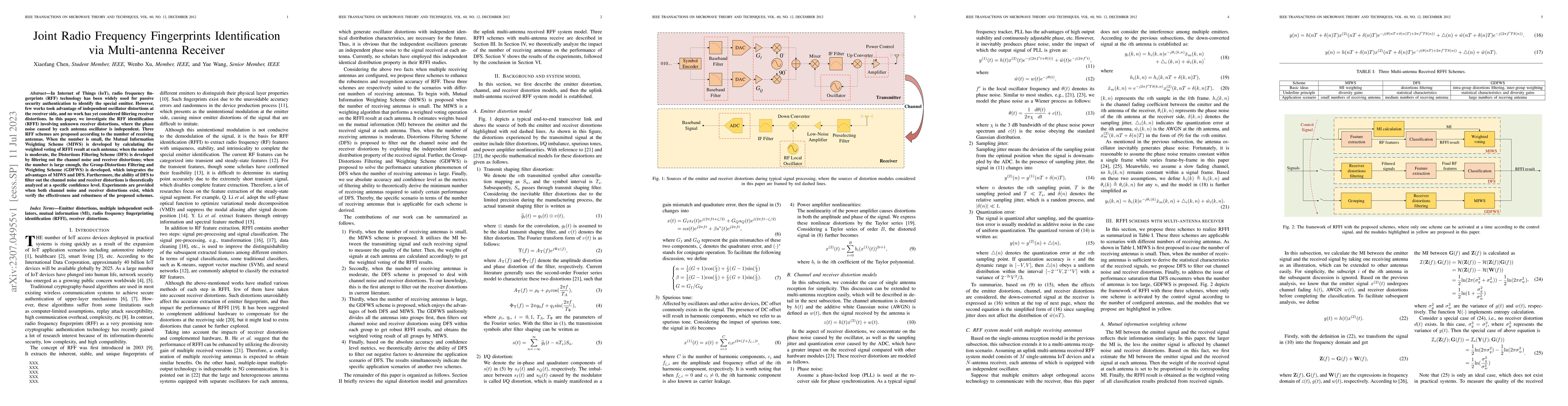 Thumbnail for Joint Radio Frequency Fingerprints Identification via Multi-antenna
  Receiver