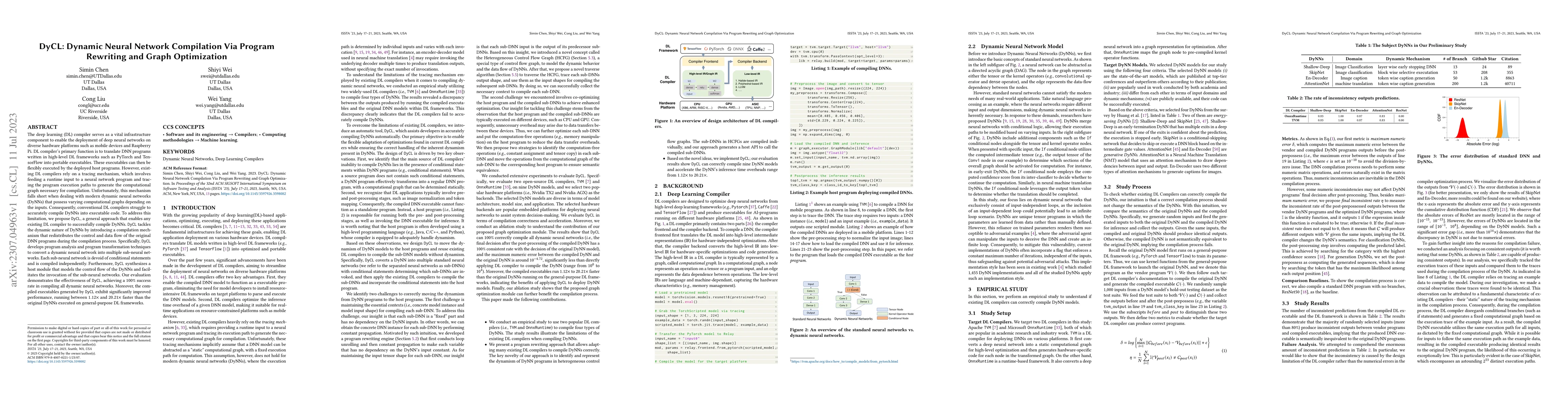 Thumbnail for DyCL: Dynamic Neural Network Compilation Via Program Rewriting and Graph
  Optimization