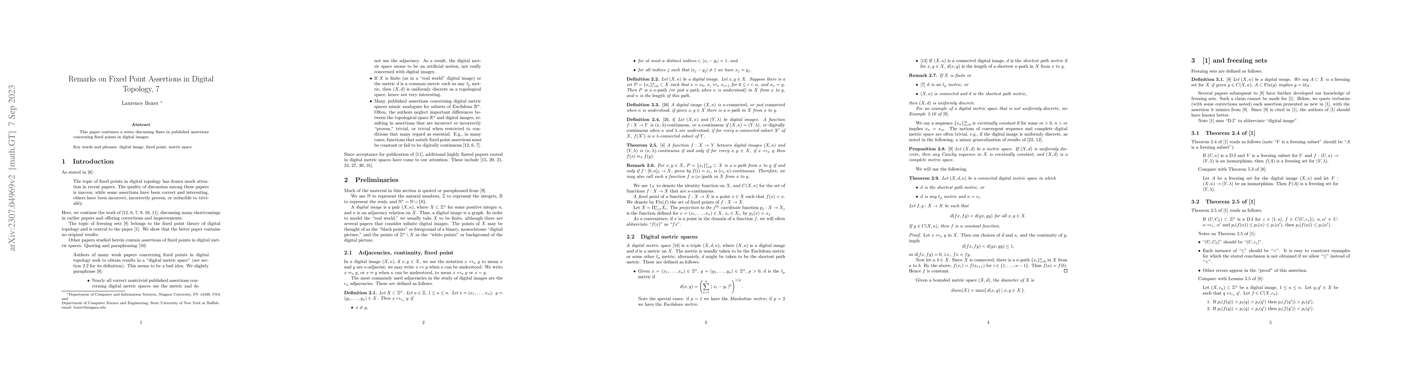 Thumbnail for Remarks on Fixed Point Assertions in Digital Topology, 7