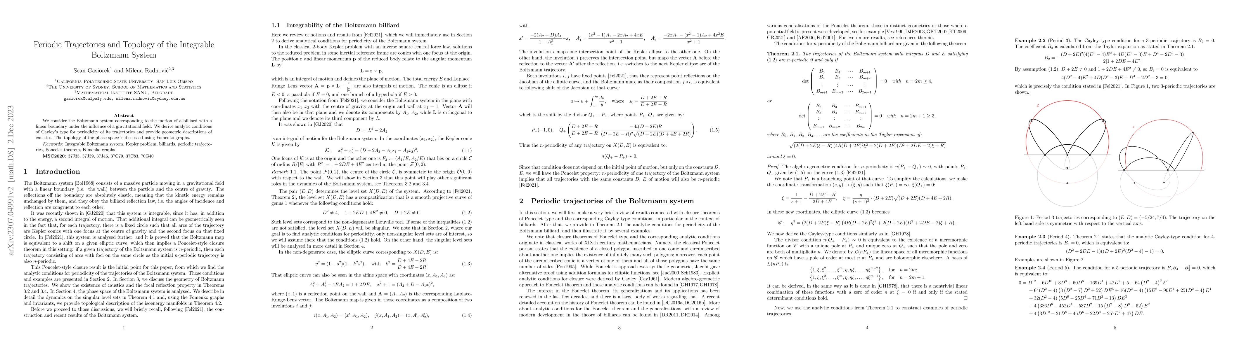 Thumbnail for Periodic Trajectories and Topology of the Integrable Boltzmann System