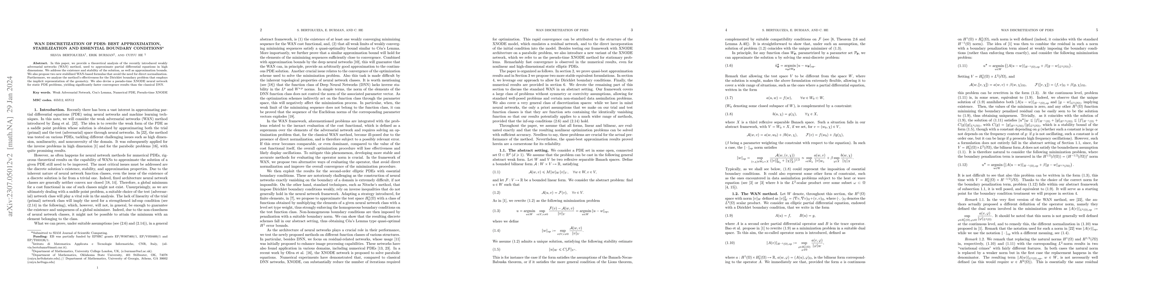 Thumbnail for Best approximation results and essential boundary conditions for novel
  types of weak adversarial network discretizations for PDEs
