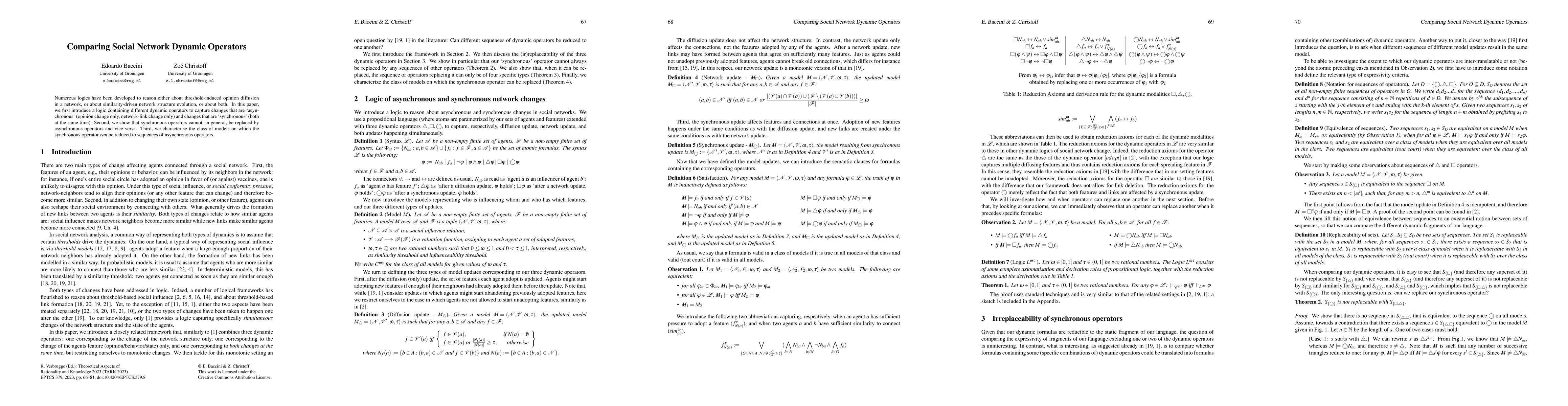 Thumbnail for Comparing Social Network Dynamic Operators