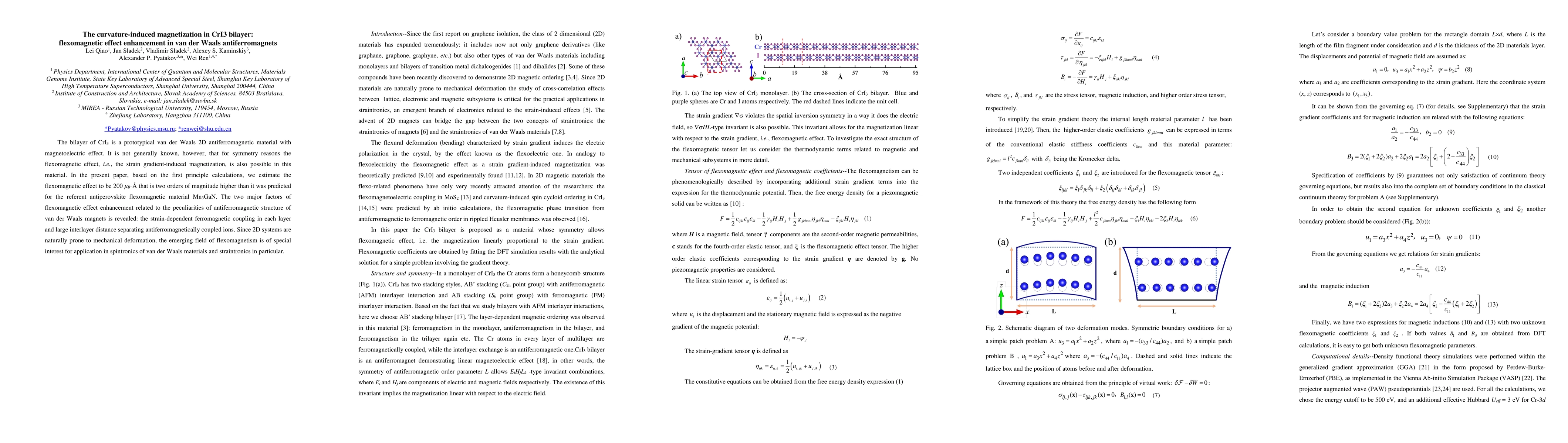 Thumbnail for The curvature-induced magnetization in CrI3 bilayer: flexomagnetic
  effect enhancement in van der Waals antiferromagnets