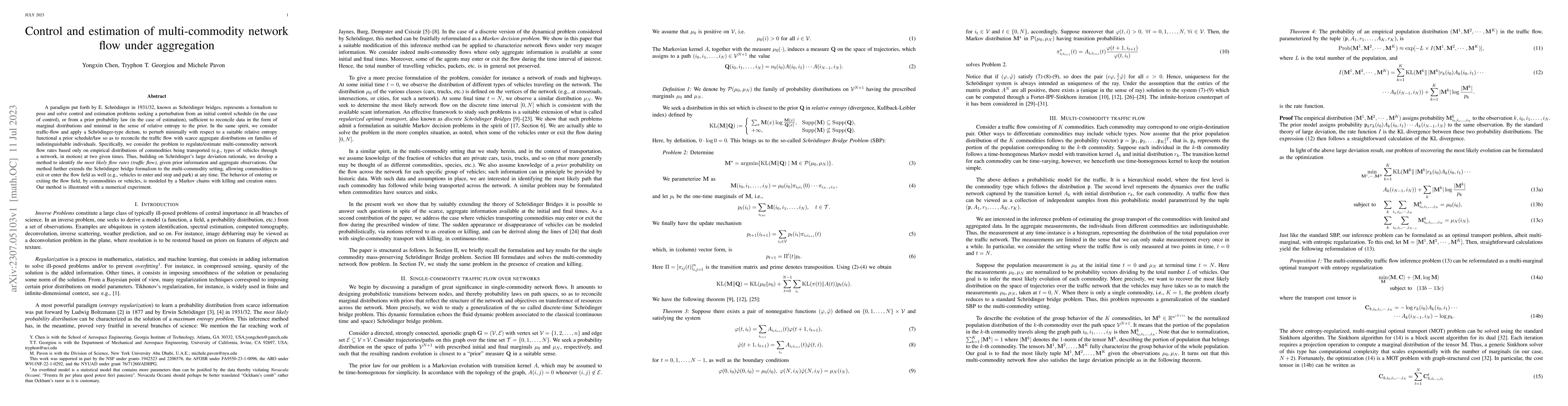 Thumbnail for Control and estimation of multi-commodity network flow under aggregation
