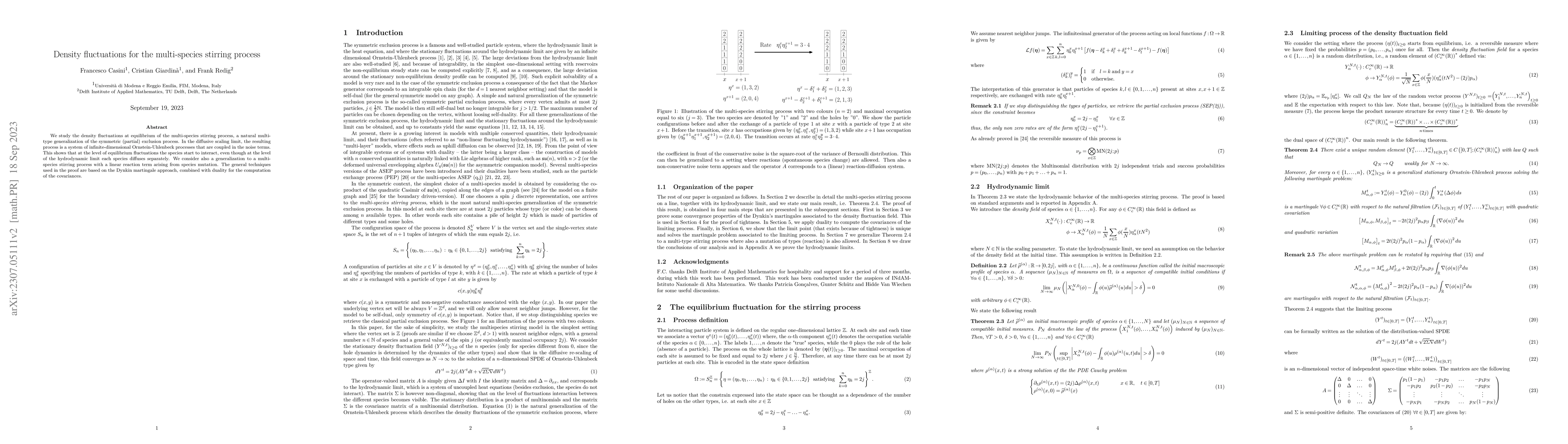 Thumbnail for Density fluctuations for the multi-species stirring process