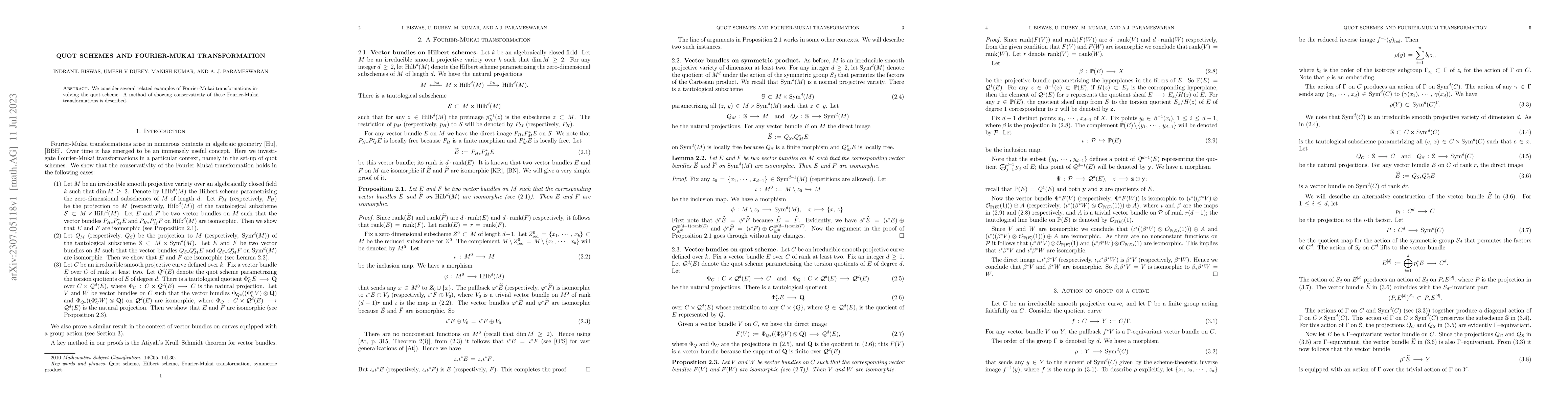 Thumbnail for Quot schemes and Fourier-Mukai transformation