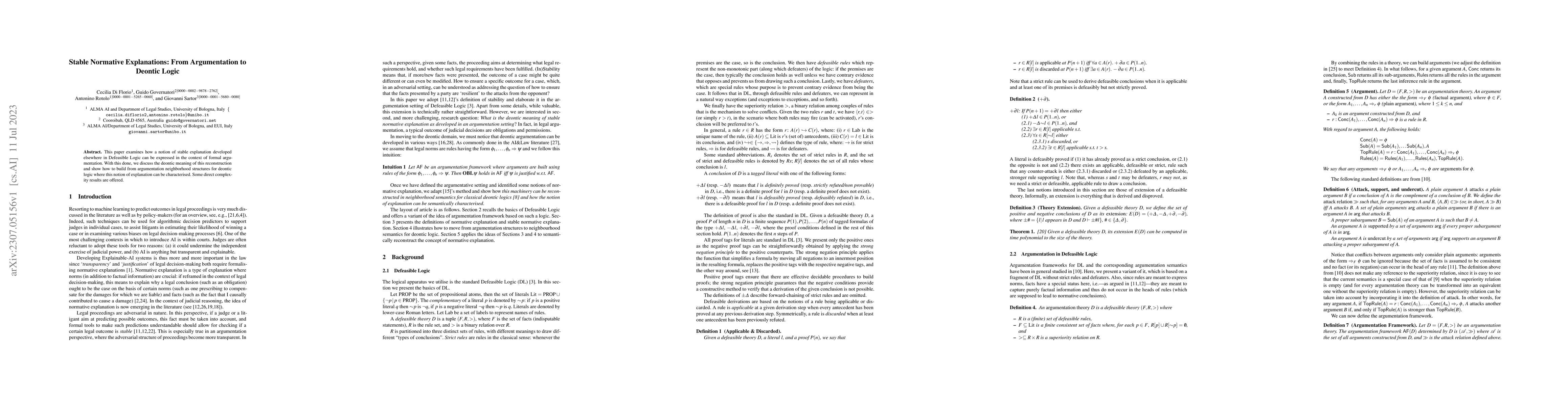 Thumbnail for Stable Normative Explanations: From Argumentation to Deontic Logic