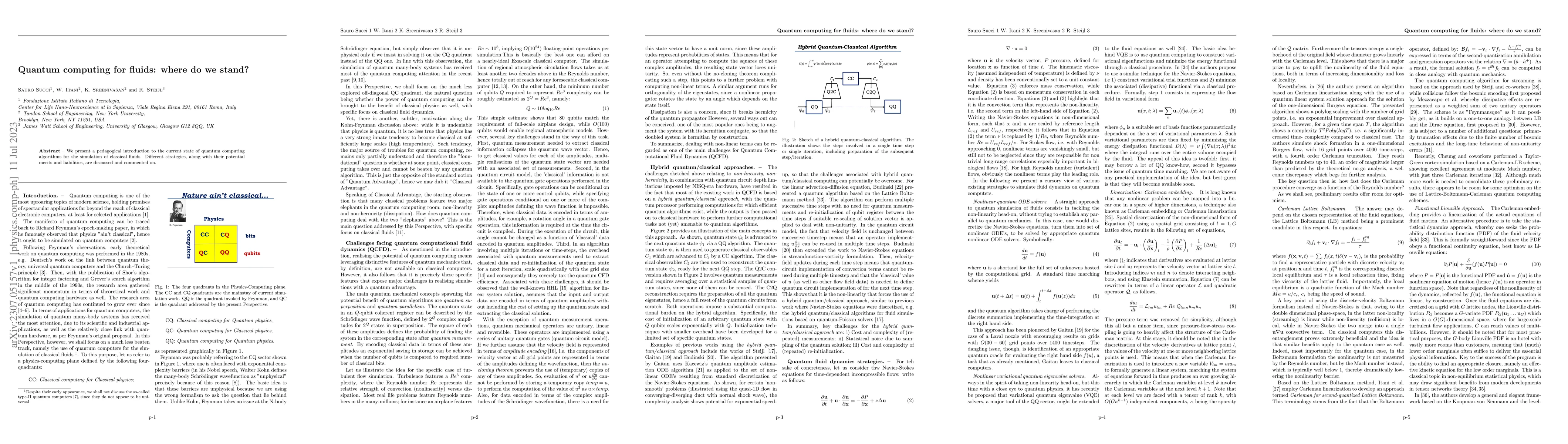 Thumbnail for Quantum computing for fluids: where do we stand?