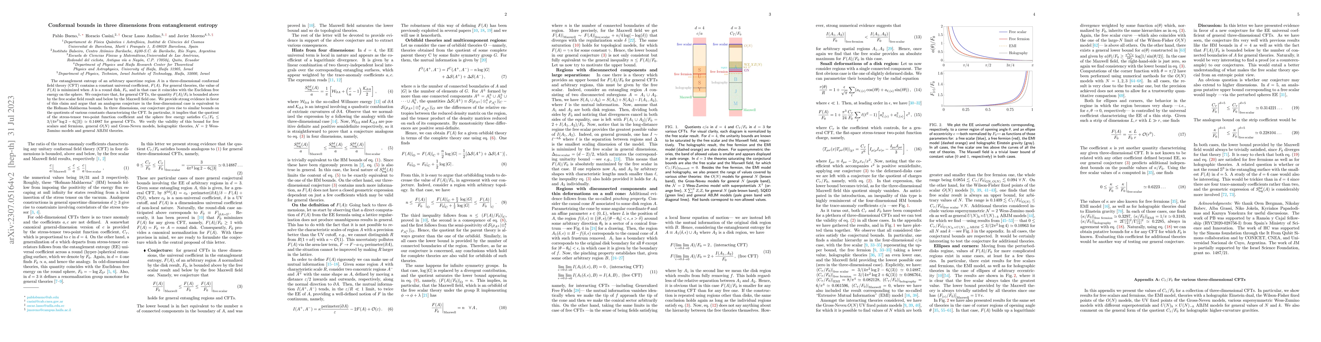 Thumbnail for Conformal bounds in three dimensions from entanglement entropy