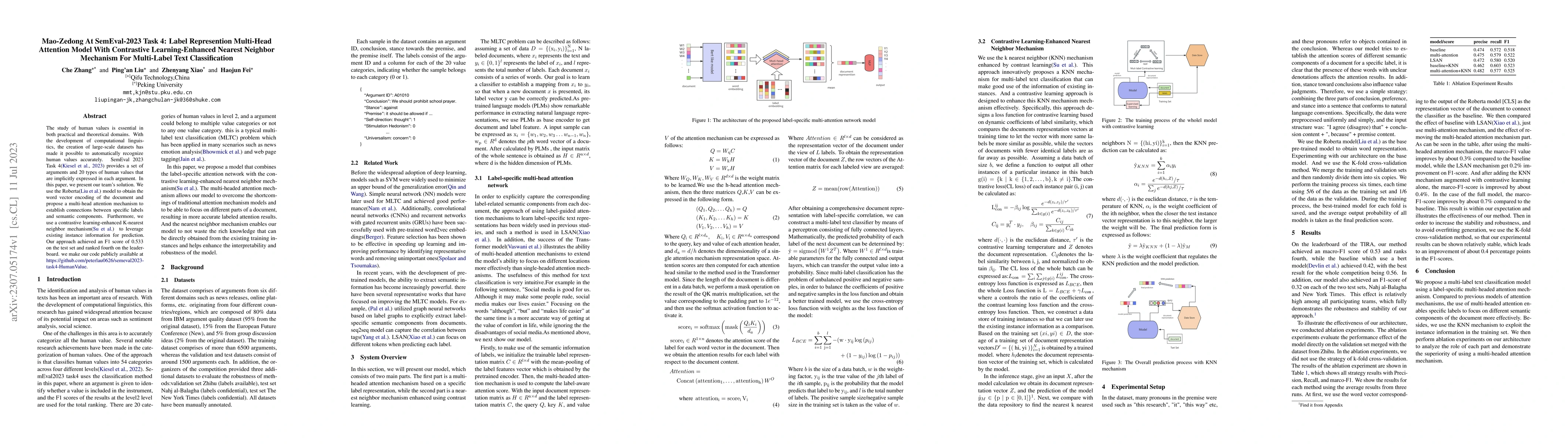 Thumbnail for Mao-Zedong At SemEval-2023 Task 4: Label Represention Multi-Head
  Attention Model With Contrastive Learning-Enhanced Nearest Neighbor Mechanism
  For Multi-Label Text Classification