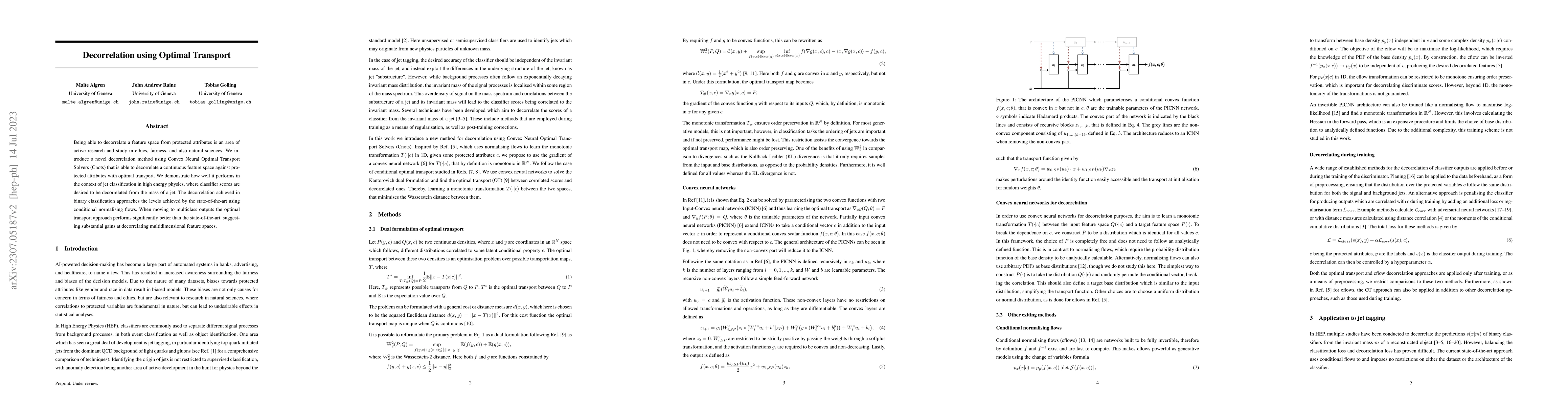 Thumbnail for Decorrelation using Optimal Transport