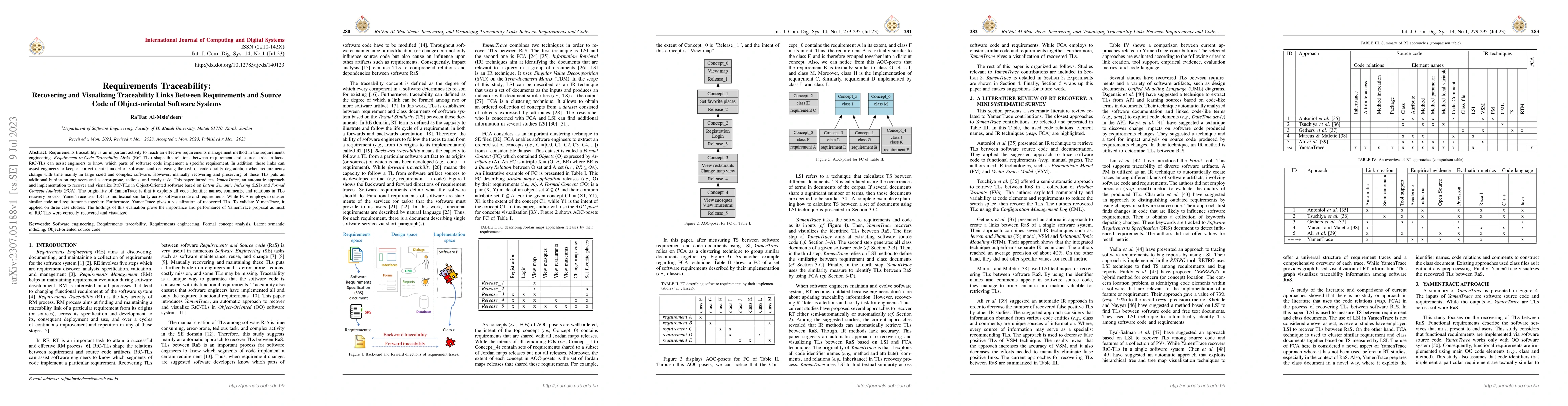 Thumbnail for Requirements Traceability: Recovering and Visualizing Traceability Links
  Between Requirements and Source Code of Object-oriented Software Systems
