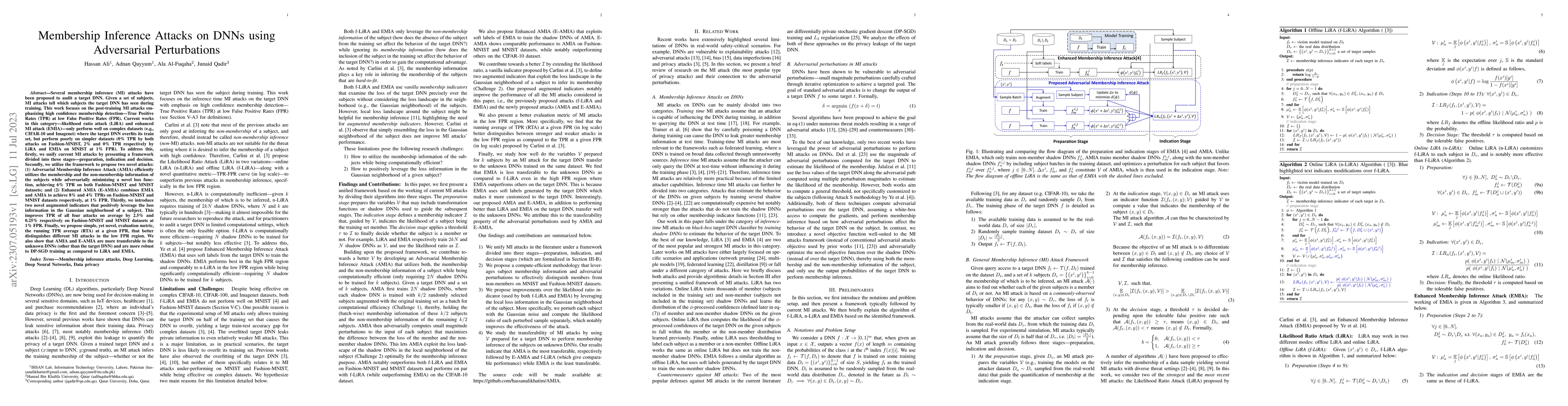 Thumbnail for Membership Inference Attacks on DNNs using Adversarial Perturbations