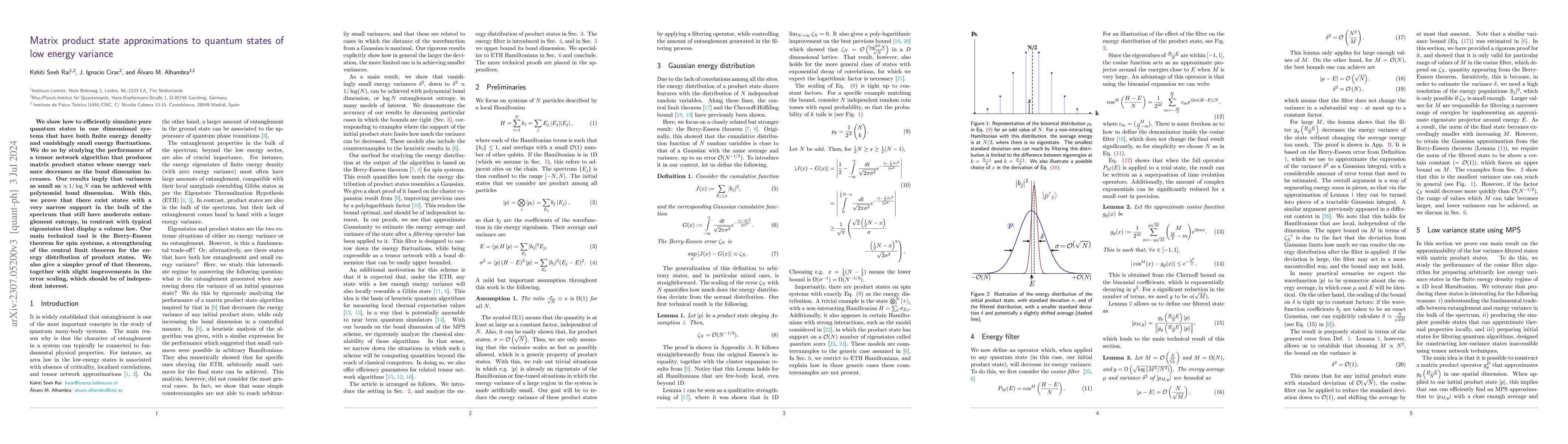 Thumbnail for Matrix product state approximations to quantum states of low energy
  variance