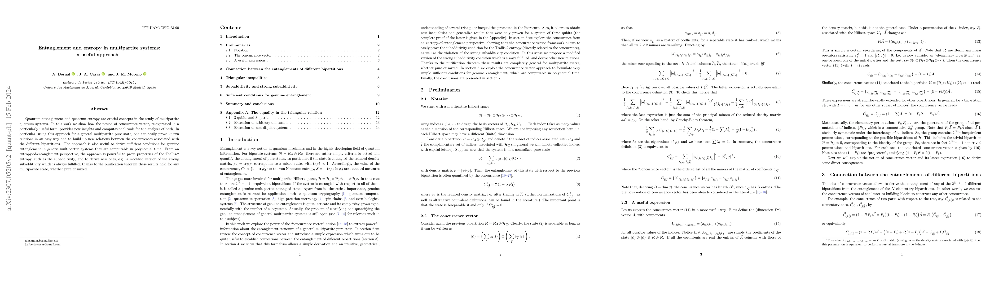 Thumbnail for Entanglement and entropy in multipartite systems: a useful approach