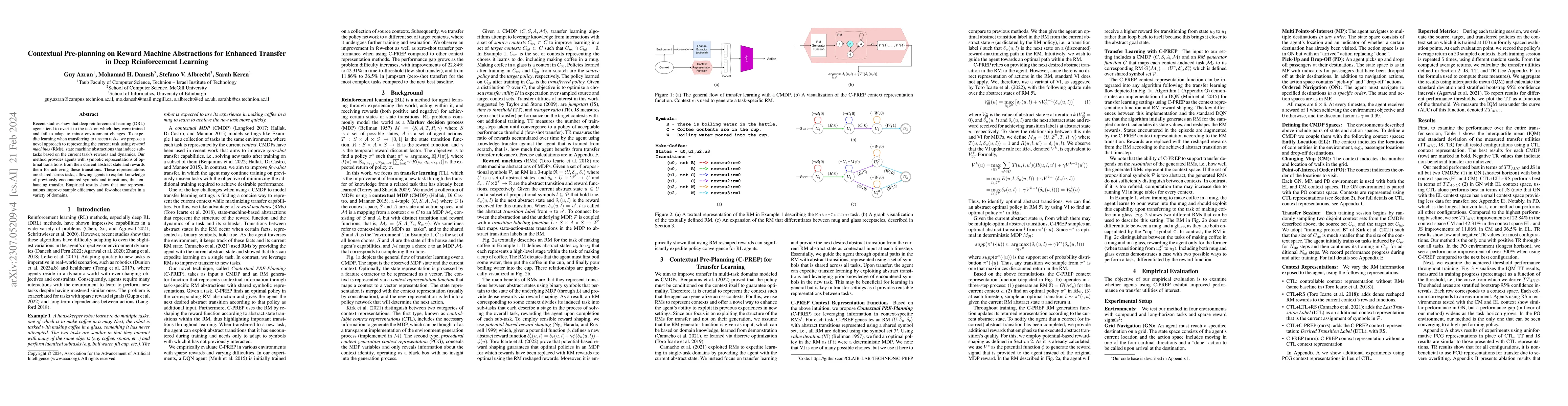 Thumbnail for Contextual Pre-planning on Reward Machine Abstractions for Enhanced
  Transfer in Deep Reinforcement Learning